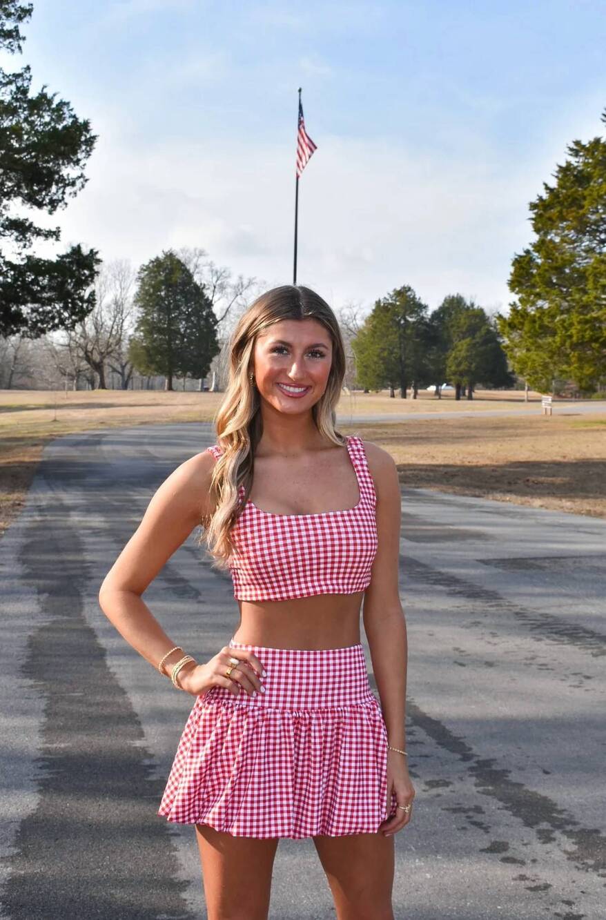NEW KIMBERLY C berry cute gingham set in pink